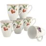 CreaTable Beker Koffiebeker flora Orchard (set, 6-delig) wit