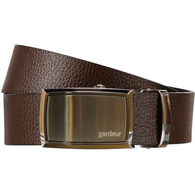 Gardeur Luxe Leren Riem met Automaatsluiting Dark Brown Tone / male Gardeur Luxe Leren Riem met Automaatsluiting Dark Brown Tone / male