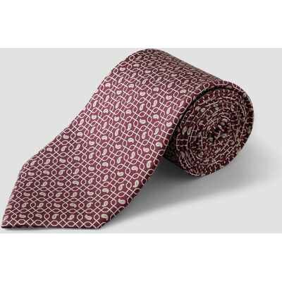 Eton Das Fantasy Squares And Mini Paisley Pattern Donker Rood / male Eton Das Fantasy Squares And Mini Paisley Pattern Donker Rood / male