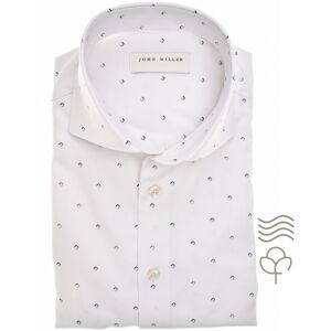 John Miller Overhemd Graphic Print Organic Cotton Easy-Care Shirt Wit / male John Miller Overhemd Graphic Print Organic Cotton Easy-Care Shirt Wit / male