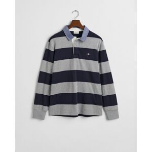 Gant Trui Chambray Stripe Heavy Rugger Twill Collar Grijs Melange / male Gant Trui Chambray Stripe Heavy Rugger Twill Collar Grijs Melange / male