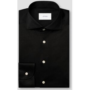 Eton Overhemd Uni Color Merceized Filo di Scozia Jersey Jacquard Knit Zwart / male Eton Overhemd Uni Color Merceized Filo di Scozia Jersey Jacquard Knit Zwart / male