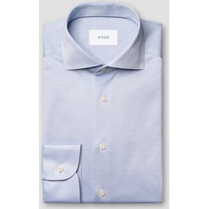 Eton Overhemd Uni Color Merceized Filo di Scozia Jersey Jacquard Knit Licht Blauw / male Eton Overhemd Uni Color Merceized Filo di Scozia Jersey Jacquard Knit Licht Blauw / male