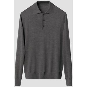 Eton Trui Polo Pullover Luxury Extrafine Merino Donker Grijs / male Eton Trui Polo Pullover Luxury Extrafine Merino Donker Grijs / male