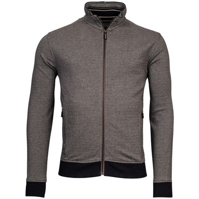 Baileys Vest Two-Tone Jacquard Sweat Cardigan Zip Beige / male Baileys Vest Two-Tone Jacquard Sweat Cardigan Zip Beige / male