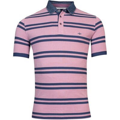 Baileys Polo Duo Yarn Dyed Stripe Denim Collar Solid Piqué Lila / male Baileys Polo Duo Yarn Dyed Stripe Denim Collar Solid Piqué Lila / male