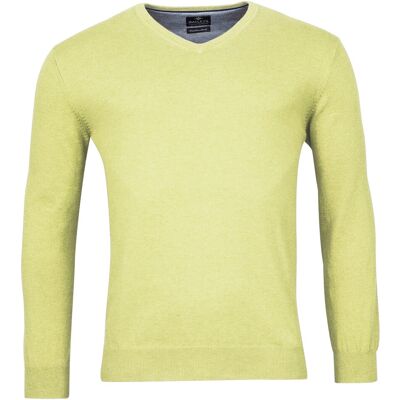 Baileys Trui V-Hals Single Knit Pima Cotton Lime Melange / male Baileys Trui V-Hals Single Knit Pima Cotton Lime Melange / male