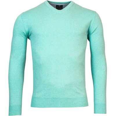 Baileys Trui V-Hals Single Knit Pima Cotton Olive Melange / male Baileys Trui V-Hals Single Knit Pima Cotton Olive Melange / male