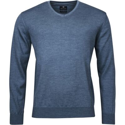 Baileys Trui Uni Merino V-Neck Single Knit Denim Blue / male Baileys Trui Uni Merino V-Neck Single Knit Denim Blue / male