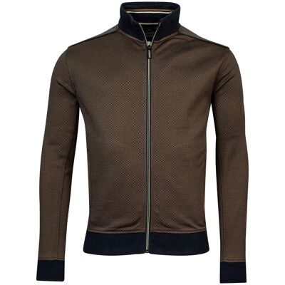 Baileys Vest Sweat Cardigan Zip Two-Tone Jacquard Choco Brown / male Baileys Vest Sweat Cardigan Zip Two-Tone Jacquard Choco Brown / male
