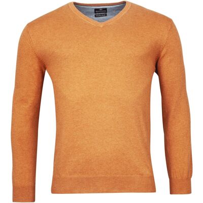 Baileys Trui V-Hals Single Knit Pima Cotton Ochre Melange / male Baileys Trui V-Hals Single Knit Pima Cotton Ochre Melange / male