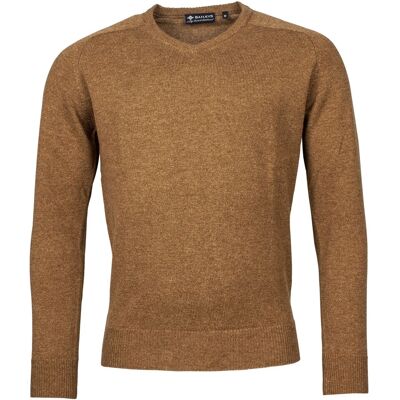 Baileys Trui Scottish Lambswool V-Neck Pullover Single Knit Choco Brown / male Baileys Trui Scottish Lambswool V-Neck Pullover Single Knit Choco Brown / male