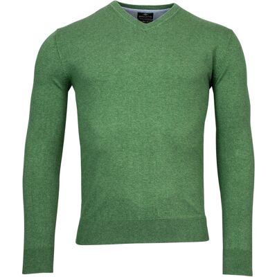 Baileys Trui V-Hals Single Knit Pima Cotton Groen Melange / male Baileys Trui V-Hals Single Knit Pima Cotton Groen Melange / male