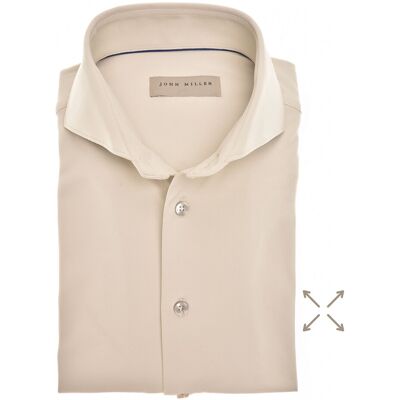 John Miller Overhemd Slim-Fit Plain Hyperstretch Zand / male John Miller Overhemd Slim-Fit Plain Hyperstretch Zand / male
