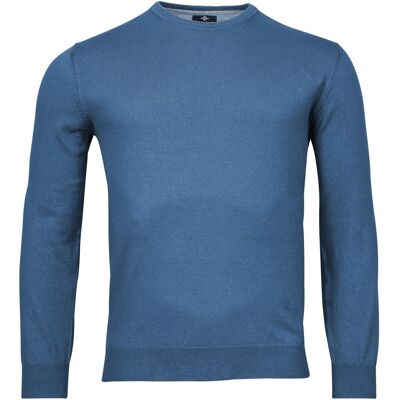 Baileys Trui Ronde Hals Single Knit Pima Cotton Denim Blue Melange / male Baileys Trui Ronde Hals Single Knit Pima Cotton Denim Blue Melange / male