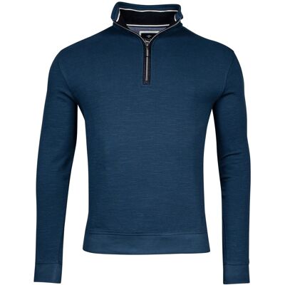 Baileys Trui Sweatshirt Half Zip Allover Slub Waffle Deep Denim Blue / male Baileys Trui Sweatshirt Half Zip Allover Slub Waffle Deep Denim Blue / male