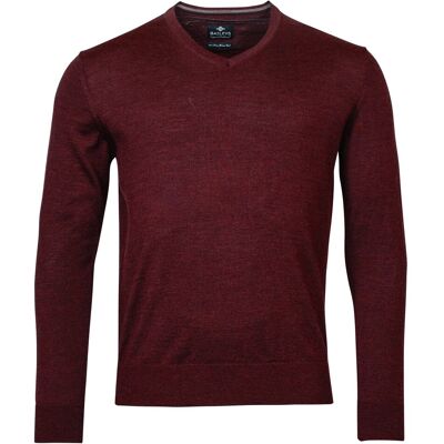 Baileys Trui Uni Merino V-Neck Single Knit Bordeaux / male Baileys Trui Uni Merino V-Neck Single Knit Bordeaux / male