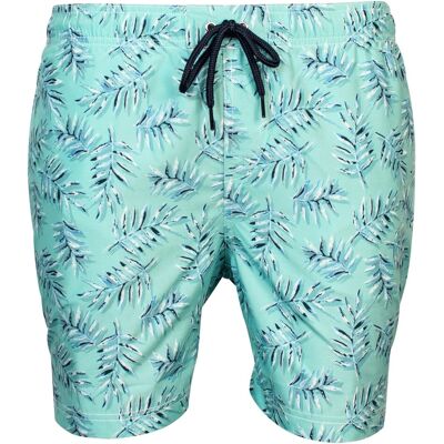 Baileys Swim Short Allover Hand Painted Leaves Pattern Aqua / male Baileys Swim Short Allover Hand Painted Leaves Pattern Aqua / male