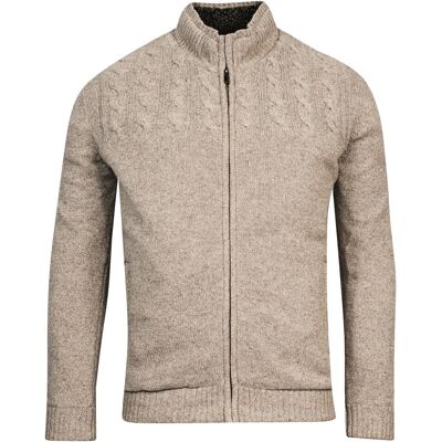 Baileys Vest Cardigan Zip Single Knit Top Cable Knit Beige / male Baileys Vest Cardigan Zip Single Knit Top Cable Knit Beige / male