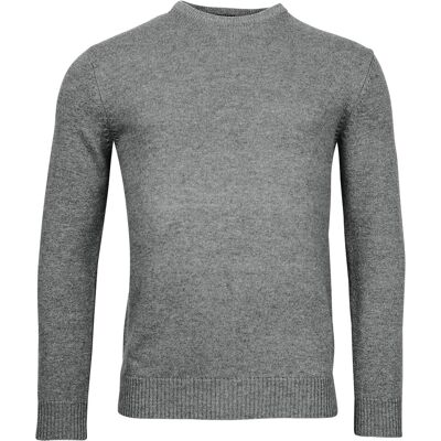 Baileys Trui Lamswol Ronde Hals Single Knit Midden Grijs / male Baileys Trui Lamswol Ronde Hals Single Knit Midden Grijs / male