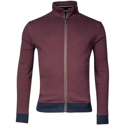 Baileys Vest Two-Tone Jacquard Sweat Cardigan Zip Stone Red / male Baileys Vest Two-Tone Jacquard Sweat Cardigan Zip Stone Red / male