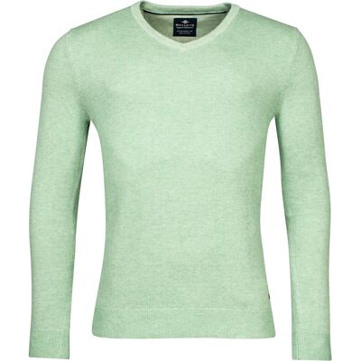 Baileys Trui V-Neck Body And Sleeves Two-Tone Structure Jacquard Pastel Groen / male Baileys Trui V-Neck Body And Sleeves Two-Tone Structure Jacquard Pastel Groen / male