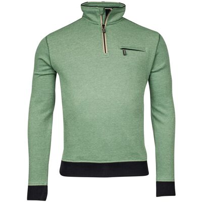 Baileys Trui Half Zip Two-Tone Oxford Doubleface Jacquard Interlock Donker Groen / male Baileys Trui Half Zip Two-Tone Oxford Doubleface Jacquard Interlock Donker Groen / male