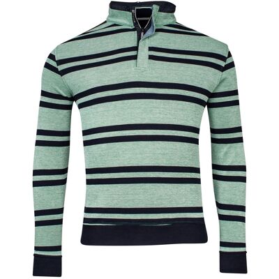 Baileys Trui Sweat Half Zip Piqué Yarn Dyed Stripes Two-Tone Doubleface Groen / male Baileys Trui Sweat Half Zip Piqué Yarn Dyed Stripes Two-Tone Doubleface Groen / male
