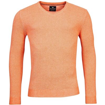 Baileys Trui V-Neck Body And Sleeves Two-Tone Structure Jacquard Mid Orange / male Baileys Trui V-Neck Body And Sleeves Two-Tone Structure Jacquard Mid Orange / male