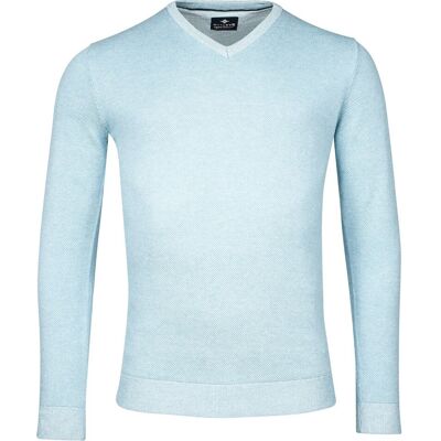 Baileys Trui V-Neck Body And Sleeves Two-Tone Structure Jacquard Midden Blauw / male Baileys Trui V-Neck Body And Sleeves Two-Tone Structure Jacquard Midden Blauw / male