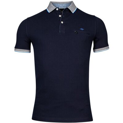 Baileys Polo Piqué Zipper Breast Pocket Subtle Contrast Navy / male Baileys Polo Piqué Zipper Breast Pocket Subtle Contrast Navy / male