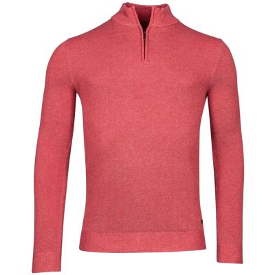 Baileys Trui Half Zip Body And Sleeves Two-Tone Structure Jacquard Dark Cerise / male Baileys Trui Half Zip Body And Sleeves Two-Tone Structure Jacquard Dark Cerise / male