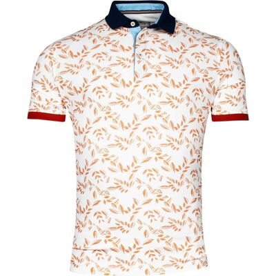 Baileys Polo Piqué Two-Tone Leaves Pattern Red Earth / male Baileys Polo Piqué Two-Tone Leaves Pattern Red Earth / male