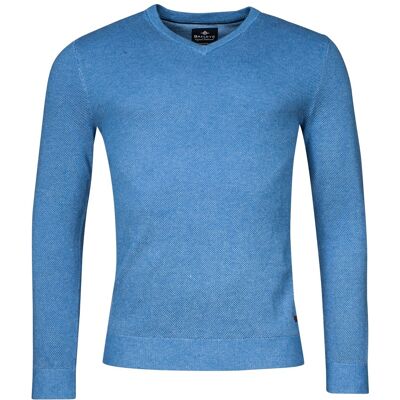Baileys Trui V-Neck Body And Sleeves Two-Tone Structure Jacquard Bright Cobalt / male Baileys Trui V-Neck Body And Sleeves Two-Tone Structure Jacquard Bright Cobalt / male