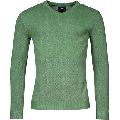 Baileys Trui V-Neck Body And Sleeves Two-Tone Structure Jacquard Groen / male Baileys Trui V-Neck Body And Sleeves Two-Tone Structure Jacquard Groen / male