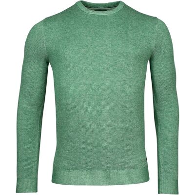 Baileys Trui Crew Neck Body And Sleeves Two-Tone Structure Jacquard Groen / male Baileys Trui Crew Neck Body And Sleeves Two-Tone Structure Jacquard Groen / male