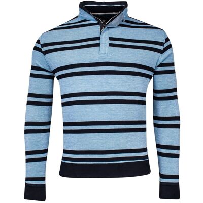 Baileys Trui Sweat Half Zip Piqué Yarn Dyed Stripes Two-Tone Doubleface Bright Cobalt / male Baileys Trui Sweat Half Zip Piqué Yarn Dyed Stripes Two-Tone Doubleface Bright Cobalt / male