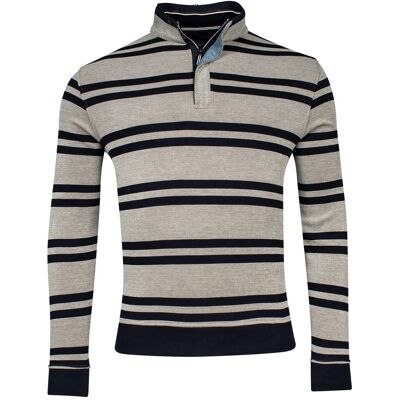 Baileys Trui Sweat Half Zip Piqué Yarn Dyed Stripes Two-Tone Doubleface Olive / male Baileys Trui Sweat Half Zip Piqué Yarn Dyed Stripes Two-Tone Doubleface Olive / male