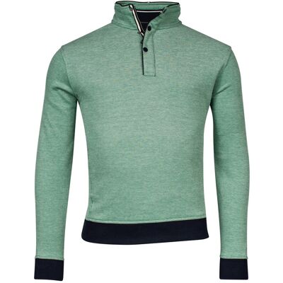 Baileys Trui Half Zip Two-Tone Oxford Doubleface Jacquard Interlock Donker Groen / male Baileys Trui Half Zip Two-Tone Oxford Doubleface Jacquard Interlock Donker Groen / male