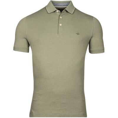 Baileys Polo Two-Tone Oxford Piqué Fine Subtle Tipping Olijf Groen / male Baileys Polo Two-Tone Oxford Piqué Fine Subtle Tipping Olijf Groen / male