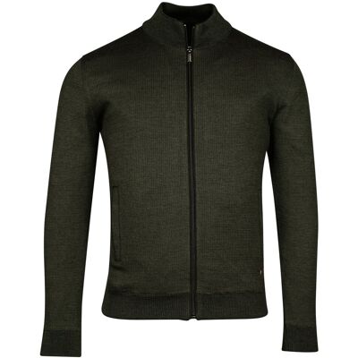Baileys Vest Cardigan Zip Lined Allover 2 Color Knit Donker Groen / male Baileys Vest Cardigan Zip Lined Allover 2 Color Knit Donker Groen / male