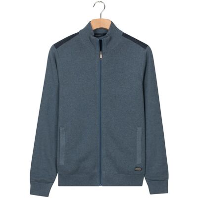 Baileys Vest Cotton Cashmere Lined Cardigan Zip Structure Knit Mid Denim Blue / male Baileys Vest Cotton Cashmere Lined Cardigan Zip Structure Knit Mid Denim Blue / male