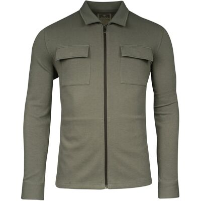 Baileys Vest Sweat Cardigan Overshirt Full Zip Piqué Interlock Olijf Groen / male Baileys Vest Sweat Cardigan Overshirt Full Zip Piqué Interlock Olijf Groen / male