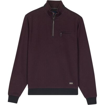 Baileys Trui Sweat Half Zip Two Tone Jacquard Doubleface Interlock Deep Mauve / male Baileys Trui Sweat Half Zip Two Tone Jacquard Doubleface Interlock Deep Mauve / male