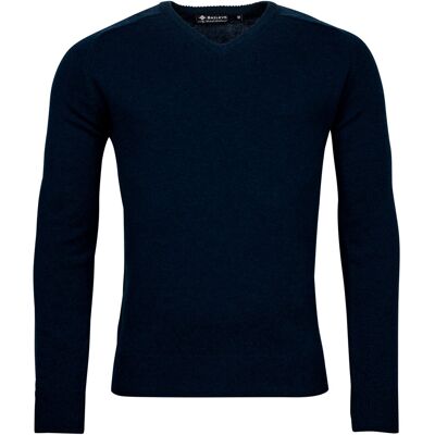 Baileys Trui Two Ply Scottish Lambswool V-Neck Pullover Single Knit Navy / male Baileys Trui Two Ply Scottish Lambswool V-Neck Pullover Single Knit Navy / male