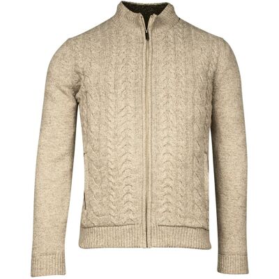 Baileys Vest Cardigan Zip Lined Front Cable Knit Beige / male Baileys Vest Cardigan Zip Lined Front Cable Knit Beige / male