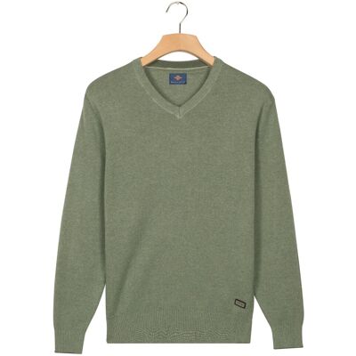 Baileys Trui V-Neck Cotton Allover Fine Texture Two-Tone Dark Forest / male Baileys Trui V-Neck Cotton Allover Fine Texture Two-Tone Dark Forest / male
