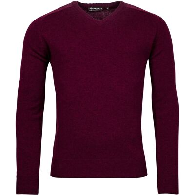 Baileys Trui Two Ply Scottish Lambswool V-Neck Pullover Single Knit Aubergine / male Baileys Trui Two Ply Scottish Lambswool V-Neck Pullover Single Knit Aubergine / male