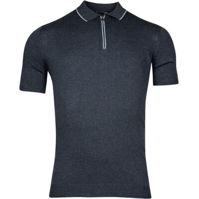 Giordano Polo Enzo Knitted Melange Zip Collar Navy / male Giordano Polo Enzo Knitted Melange Zip Collar Navy / male