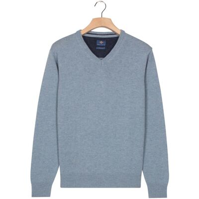 Baileys Trui V-Neck Lambswool Single Knit Faded Denim Blue / male Baileys Trui V-Neck Lambswool Single Knit Faded Denim Blue / male